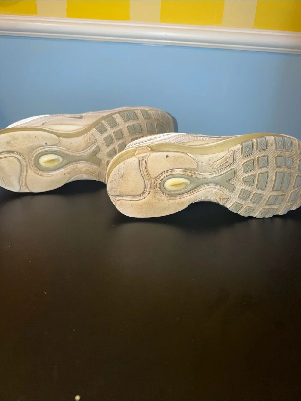 Nike White and Cream Air Max 97 Sneakers